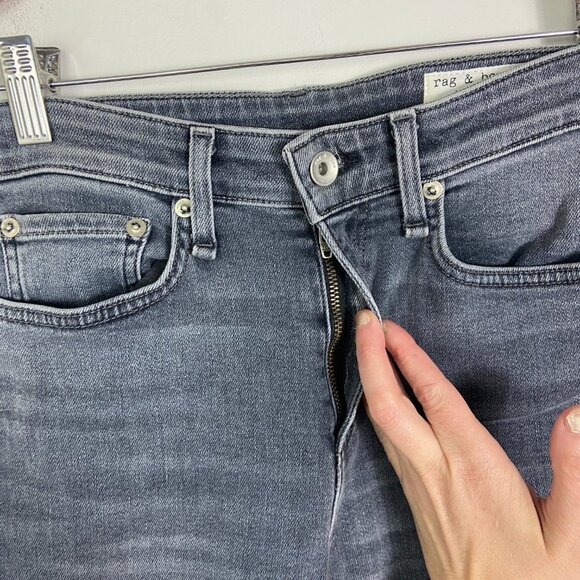 RAG & Bone Nina High Waist Ankle Skinny Jeans Grey Universe Size 25 Crop Denim - Picture 4 of 14